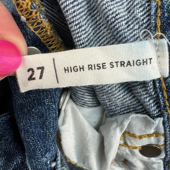 Pacsun Button Fly Straight Leg Jeans Womens Size 27 Medium Blue High Rise - Picture 6 of 13